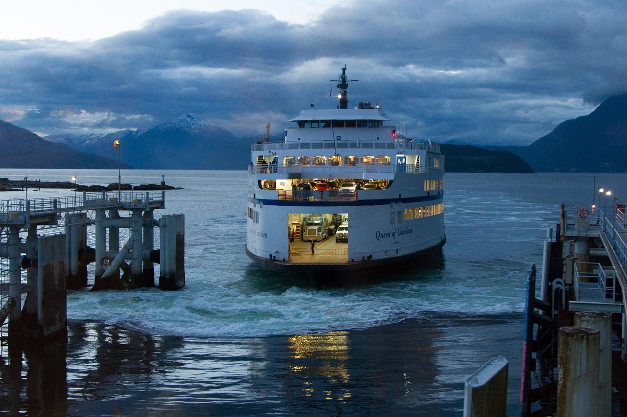 boat, ferry, vessel, tourism, nature, vacation, ship, transportation, twilight, ocean, scenery, dock